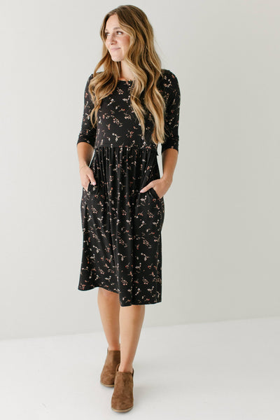 'August' Nursing Friendly Floral Knee Length Dress