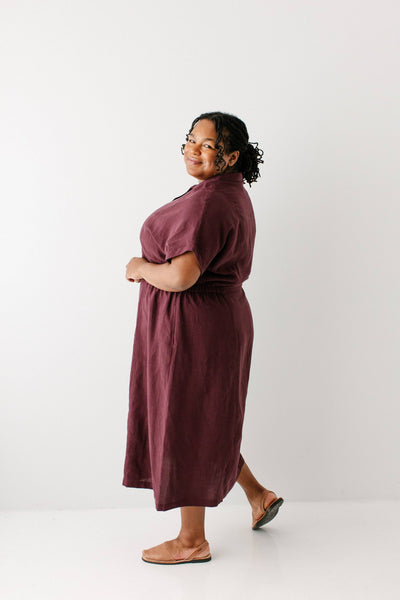 'Siena' Collared Button Up Midi Dress
