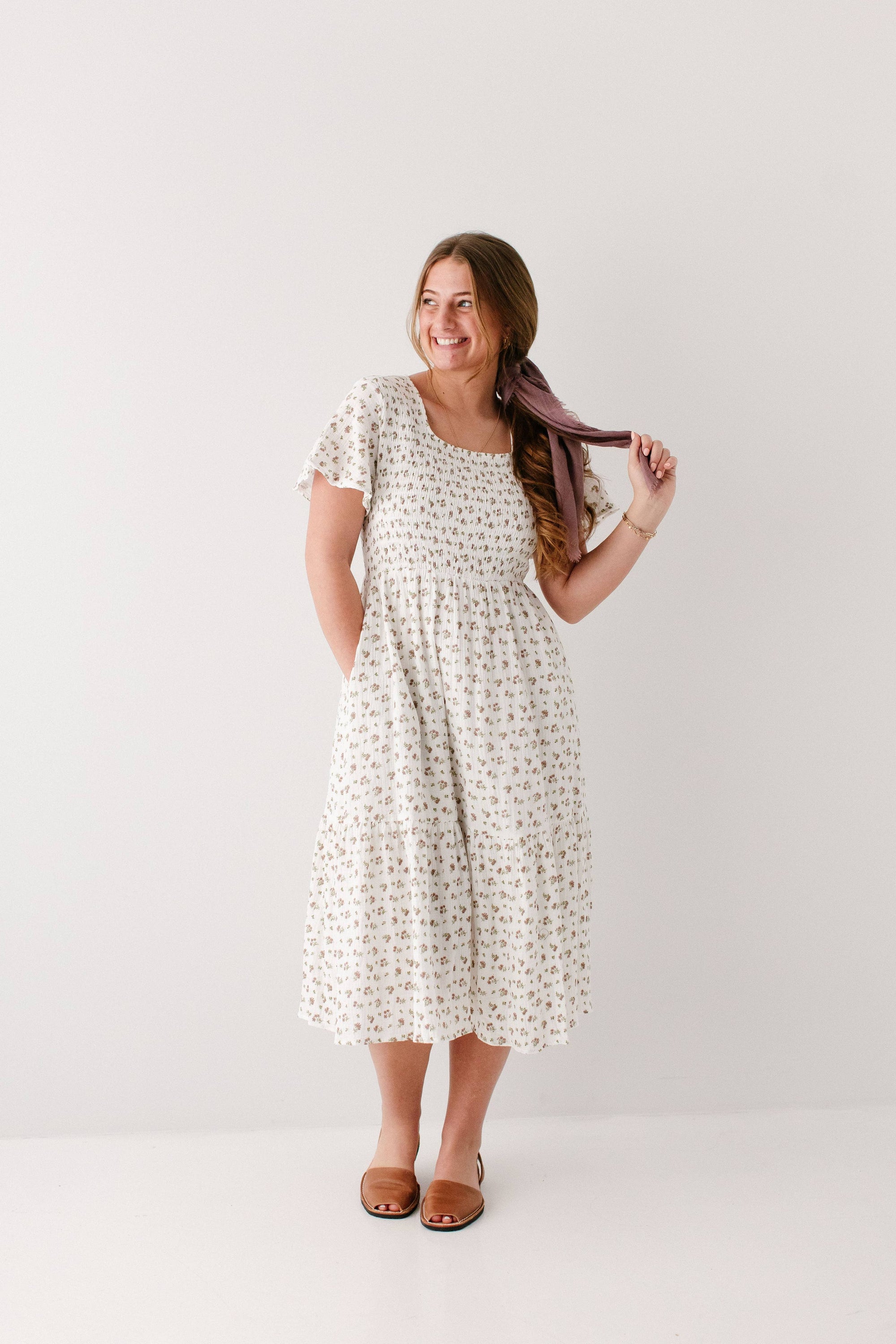 'lynette' cotton gauze floral print tiered midi dress reviews Floral Block Print Cotton Gauze Maxi Dress