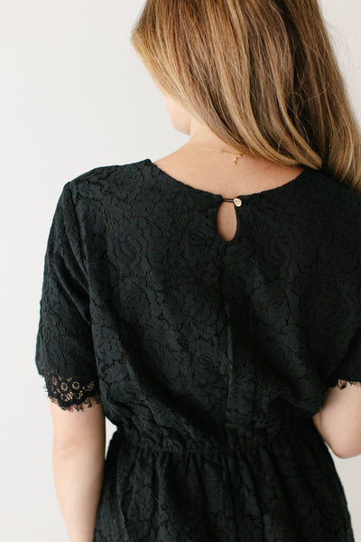 'Odessa' Round Neck Lace Maxi Dress