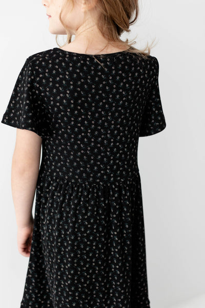 'Shiloh' Girl Floral Ribbed Tiered Dress