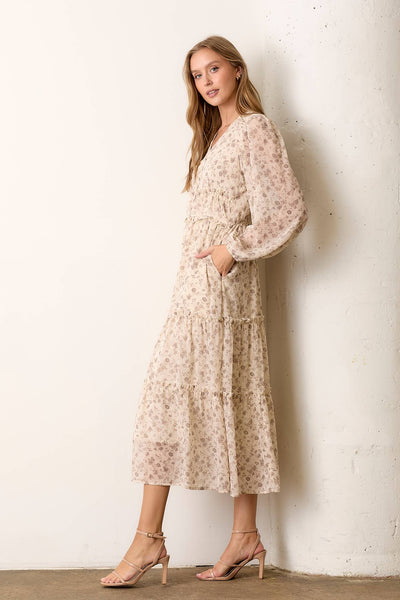PRINTED FLORAL MAXI DRESS