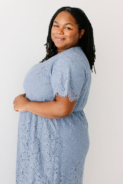 'Odessa' Round Neck Lace Maxi Dress
