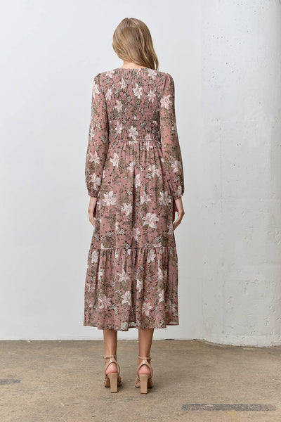 FLORAL LONG SLEEVE MAXI DRESS