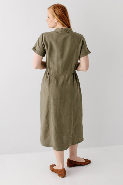 'Siena' Collared Button Up Midi Dress