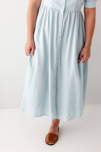 'Nora' Button Front A-Line Dress