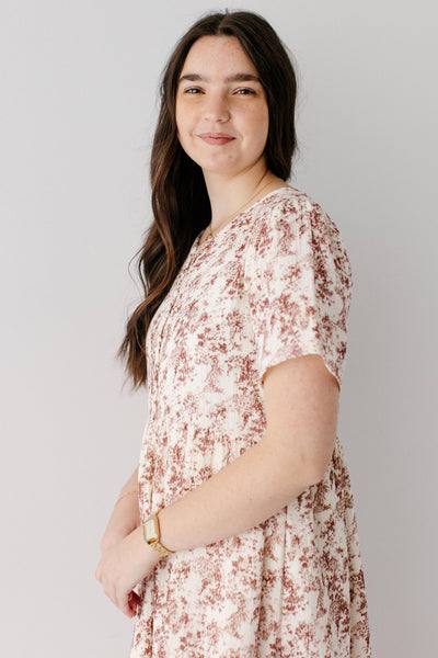 'Cheryl' Vintage Red Printed Gauze Dress