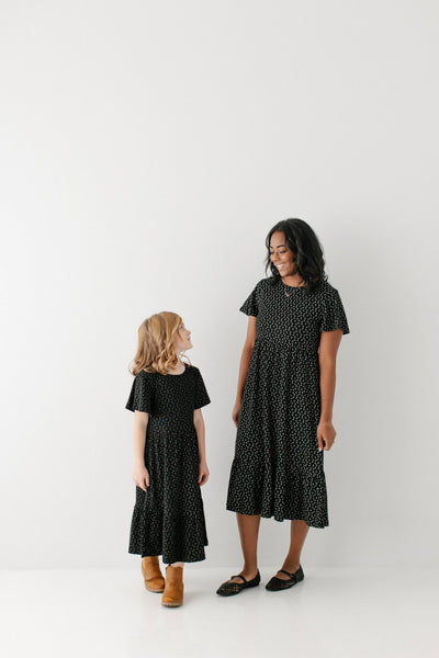 'Shiloh' Girl Floral Ribbed Tiered Dress