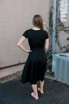 Ella in Black midi Dress