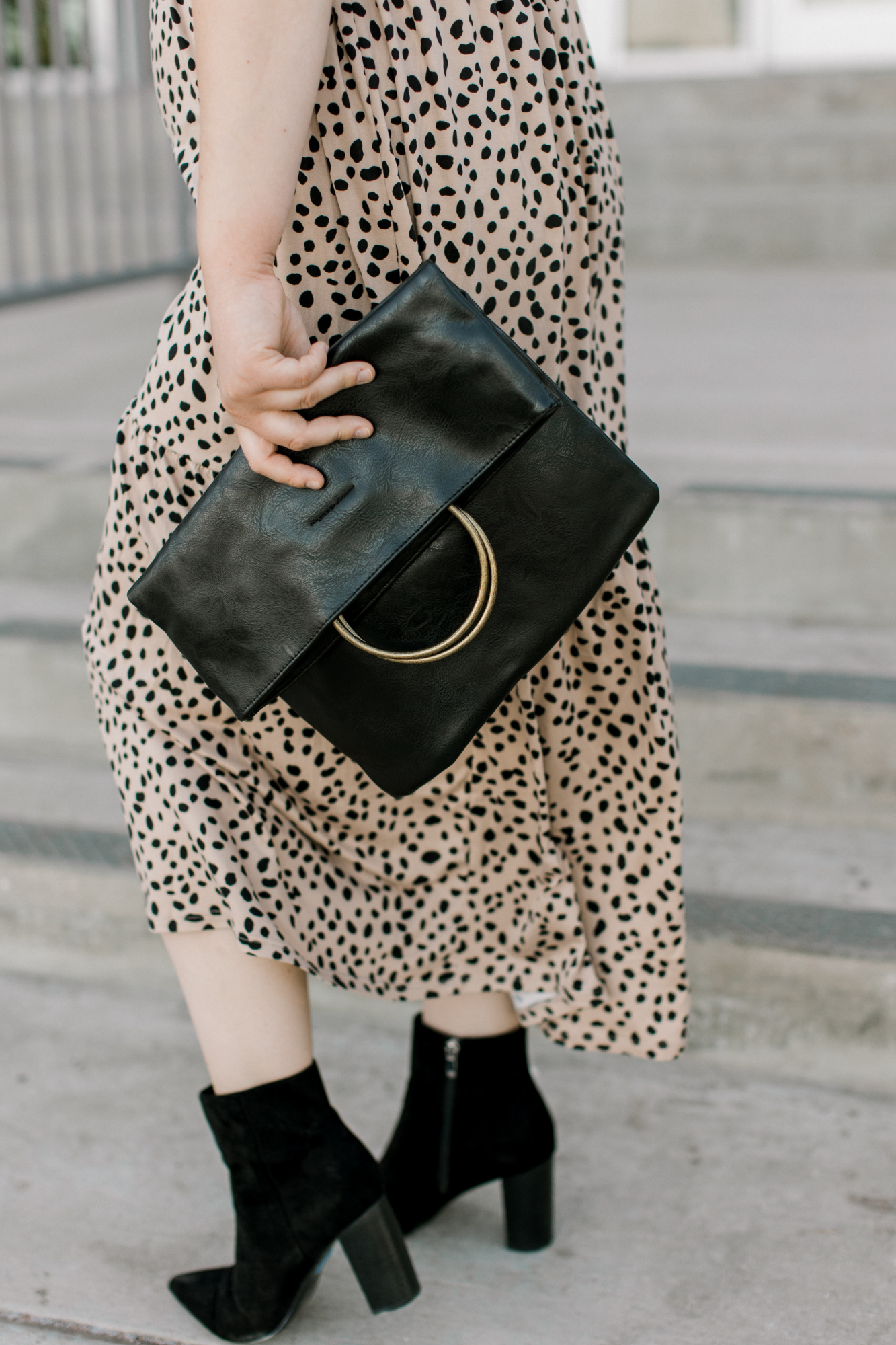 Ready or Not Fold Over Clutch in Black