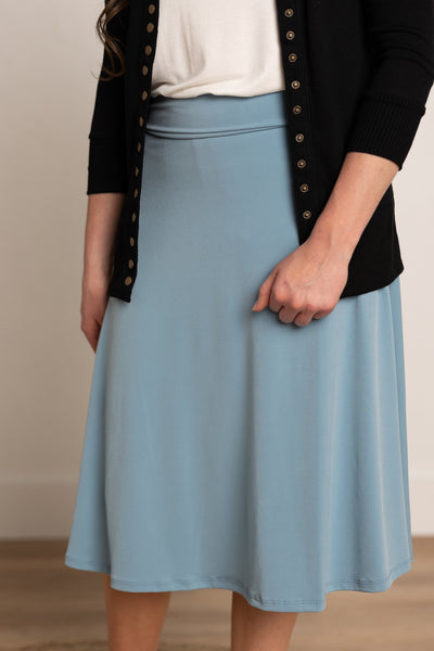 Dusty Blue Midi Skirt