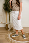White Denim Skirt Calf Length